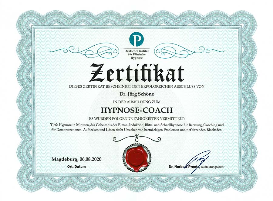 Zertifikat Hypnose-Coach