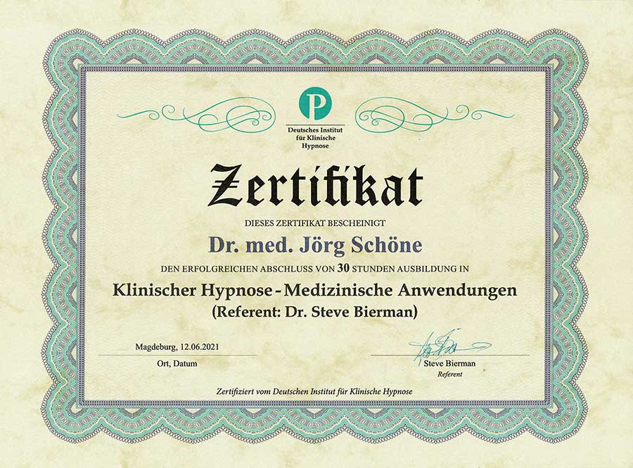 Zertifikat Klinische Hypnose
