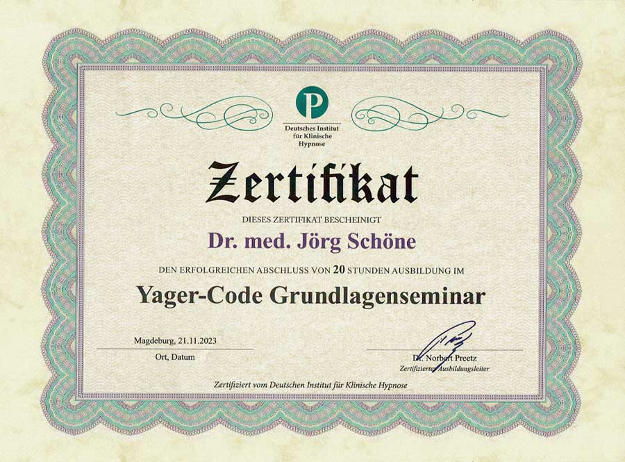 Zertifikat Yager Code